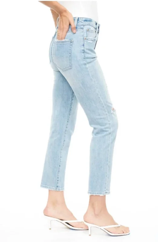 Timeless Women's Apparel Monroe High Rise Cigarette Crop In Kauai