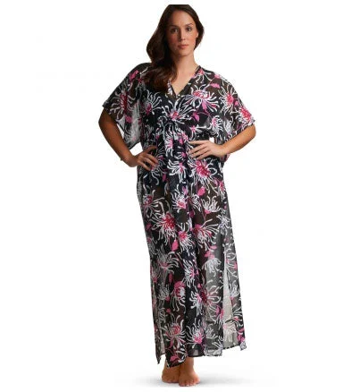 Workwear Fashion for Women Elomi Fiora Maxi Kaftan, Black