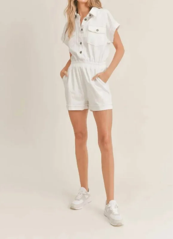 Outfits For Women Scenic Life Denim Romper In White